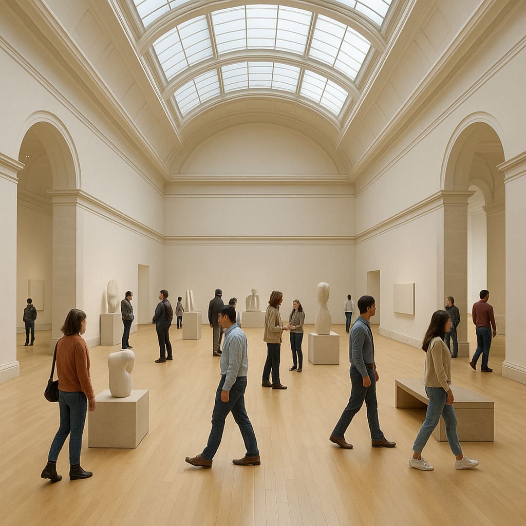 Bright museum interior